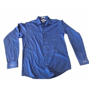 Boy's Calvin Klein Sateen Dress Long Sleeve Shirt Size Teens XL (18) Navy Color